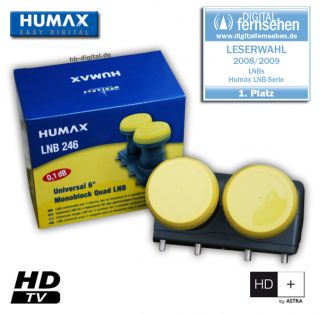 Humax Monoblock Quad LNB 246 6° Astra Hotbird HDTV 3D