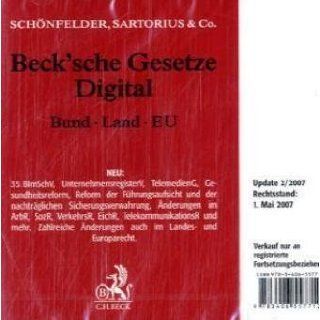 Becksche Gesetze Digital, 2 CD ROMs Bund, Land, EU. Schönfelder