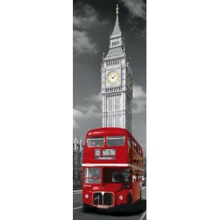 1art1 49148 London   Big Ben Und Roter Bus Tür Poster (158 x 53 cm)