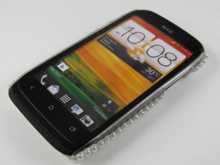 HTC Desire X / V Back Cover Case Schutz Hülle Strass Bling Weiß
