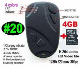 DV Cam, Car Key Spy Cam Bild 808 #20 H.264.mov +4GB TF Card