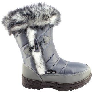 Damen Fellstiefel Wasserdichte Schnee Toggle Stiefel Boots