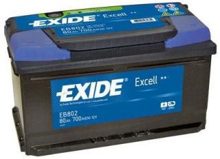 Exide Excell EB802 80Ah 700A (einbaufertig) Autobatterie