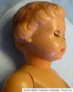 Große alte Schildkröt Puppe 56 cm, Augen beschädigt