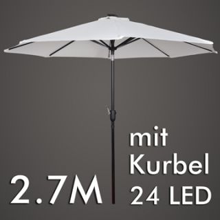 270 cm LED Sonnenschirm 2 70 m Solar Beleuchtung Marktschirm