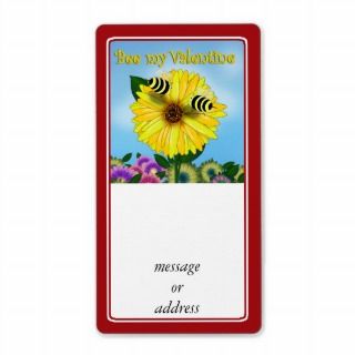Cartoon Honey Bees Meeting on Yellow Flower Shipping Labels