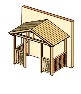 Holz Vordach SKANHOLZ «Strahlsund» für Haustüren Satteldach