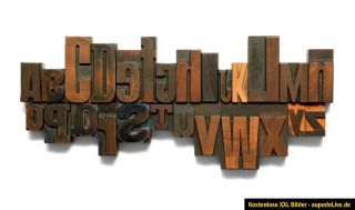 5AZ   Holzbuchstaben Antik, Holzlettern   Letterpress Wood Type   A Z
