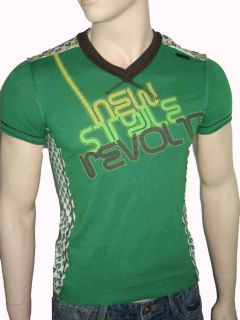 Energie Herren Shirt T Shirt V Ausschnitt grün Gr. S M