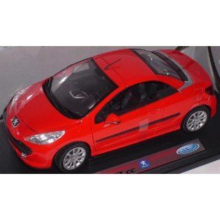 PEUGEOT 207CC 207 CC COUPE CABRIO ROT MIT ÖFFNENDEM DACH 1/18 WELLY