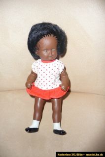 Schwarze Schildkröt Puppe ca. 18 cm 60er Jahre