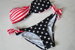 SEXY SWIMWEAR TWISTED AMERICAN STARS STRIPES USA FLAG BIKINI / UK 6 14