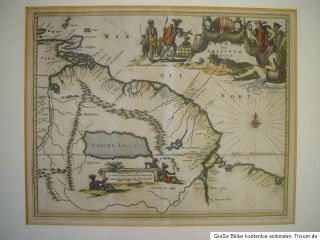 John Ogilby (1600 1676) Original Karte Guyana as / Indianer