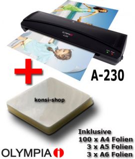 Laminator OLYMPIA Laminiergerät + 106 DIN A4 Folien