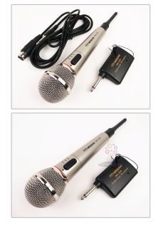 New Microphone Wireless Wired 2in1 Handheld Cordless Mic For Karaoke