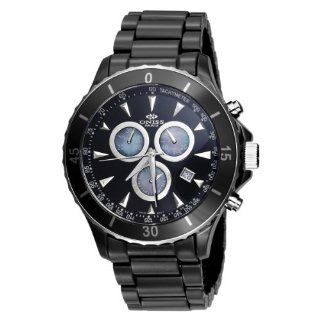 Oniss Mens Swiss Deluxe Ceramic Chronograph Watch ON621 M Black