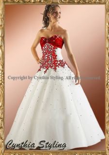 Weiß Abendkleid Ballkleid Hochzeitskleid 34 50 n.Maße
