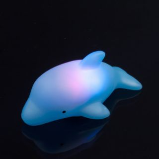LED Flashing Dolphin Light Bulb Colorful Decor Lamp Bath Toy For Baby
