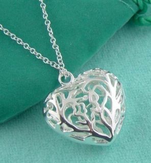 wholesale 925sterling silver with hollow heart pendant necklace XN303