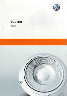 VW RCD 310 Radio CD Bedienungsanleitung 2010 Betriebsanleitung RN