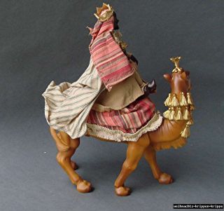 Krippenzubehör Zusatzfigur König auf Kamel 2 orientalisch bekleidet