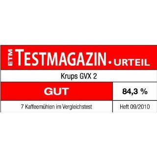 Krups GVX242 Kaffeemühle Mahlwerk, Proedition Testmagazin Urteil Gut