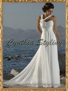 Ruched beach wedding bridal dress UK 6 20 MtM