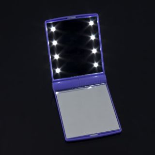 Pocket 4 Colors Cosmetic Mirror 8 LED Light Lamps DIY Fashion Make up