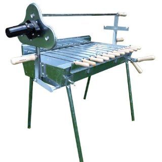 Profi Barbecue   Holzkohle Spießgrill 67 x 31 cm mit Grillmotor + 12