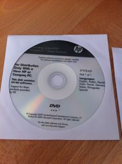 HP 325 326 625 Recovery DVDs Windows 7 Home Premium 64