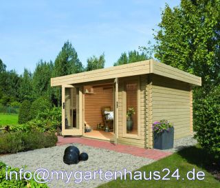 Premium Gartenhaus 387x327cm Aramir in 28mm NEU