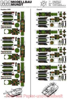 Modelle, 3 x Panzerhaubitze 2000, 4 x Flakpanzer Gepard, alle in