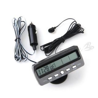 Digital LCD Auto KFZ Uhr Thermometer Digitalthermometer Temperatur