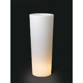 Beleuchteter Blumentopf Cono rund weiß 40x90