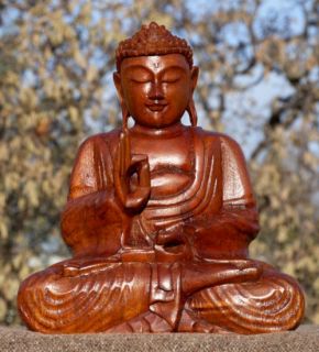 Sehr schöner BUDDHA Meditation Mönch HOLZ BUDDA Feng Shui 356