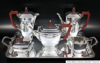 Teeservice Teekanne Tablett VERSILBERT tea set silver plated 6 teilig