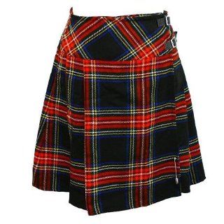 Damen Kilt   Stewart Tartanmuster   schwarz   Länge 51 cm