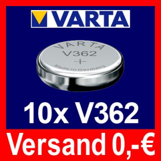 10x V362 Uhren Batterie Knopfzelle SR58 SR721 VARTA°