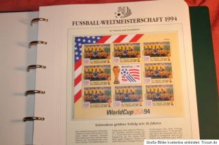 Umfangreiche Briefmarkensammlung WM 1994 Fussball USA World Cup