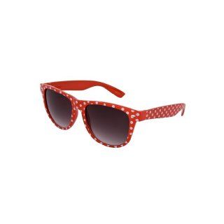 SIX Sonnenbrille für Frauen im Retro Look, rot mit weißen Polka