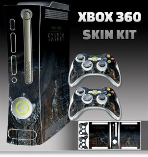New Xbox 360 Elder Scroll V Skyrim Console Skin with 2 controller