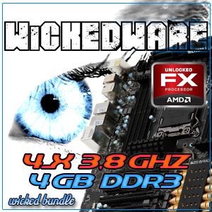 Wicked PC Bundle AMD FX 4100 4x3,6GHz @ 3,8GHz(Turbo) 4GB #377