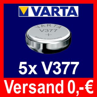 5x V377 Uhren Batterie Knopfzelle SR66 SR626 VARTA°
