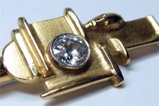 Art Deco Bauhaus 585 Gold Diamant 075 ct. Skulptur Brosche um 1930 Nr