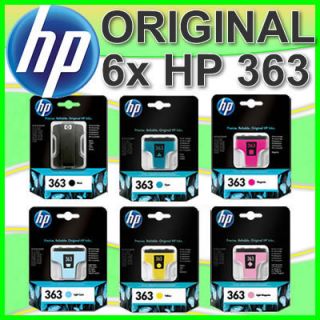 6x ORIGINAL HP 363 TINTE PATRONEN PHOTOSMART C5180 C6180 C6280 C7180