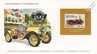 1913 STUTZ BEARCAT Auto CAR STAMP / PRESENTATION CARD