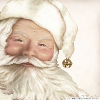 Bild Gemälde Nikolaus Weihnachtsmann creme weiß Santa Shabby Thomas