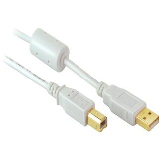 USB Kabel, Typ A/B Ferrit, HIGH SPEED, vergoldete 