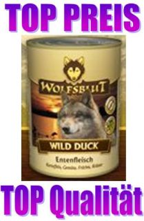 NEU Wolfsblut Wild Duck Nassfutter Premium Hundefutter 12 Dosen a 395g