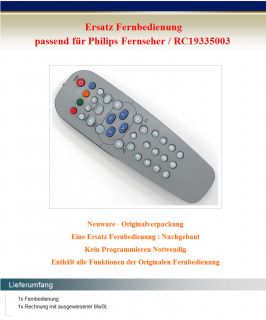 Ersatz Fernbedienung für Philips RC19335003 Fernseher TV Remote